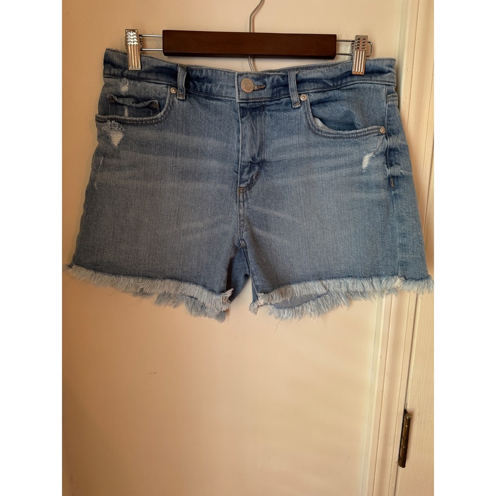 LOFT Womens Medium Wash Distressed Frayed Hem Denim Jean Shorts Size 4 27